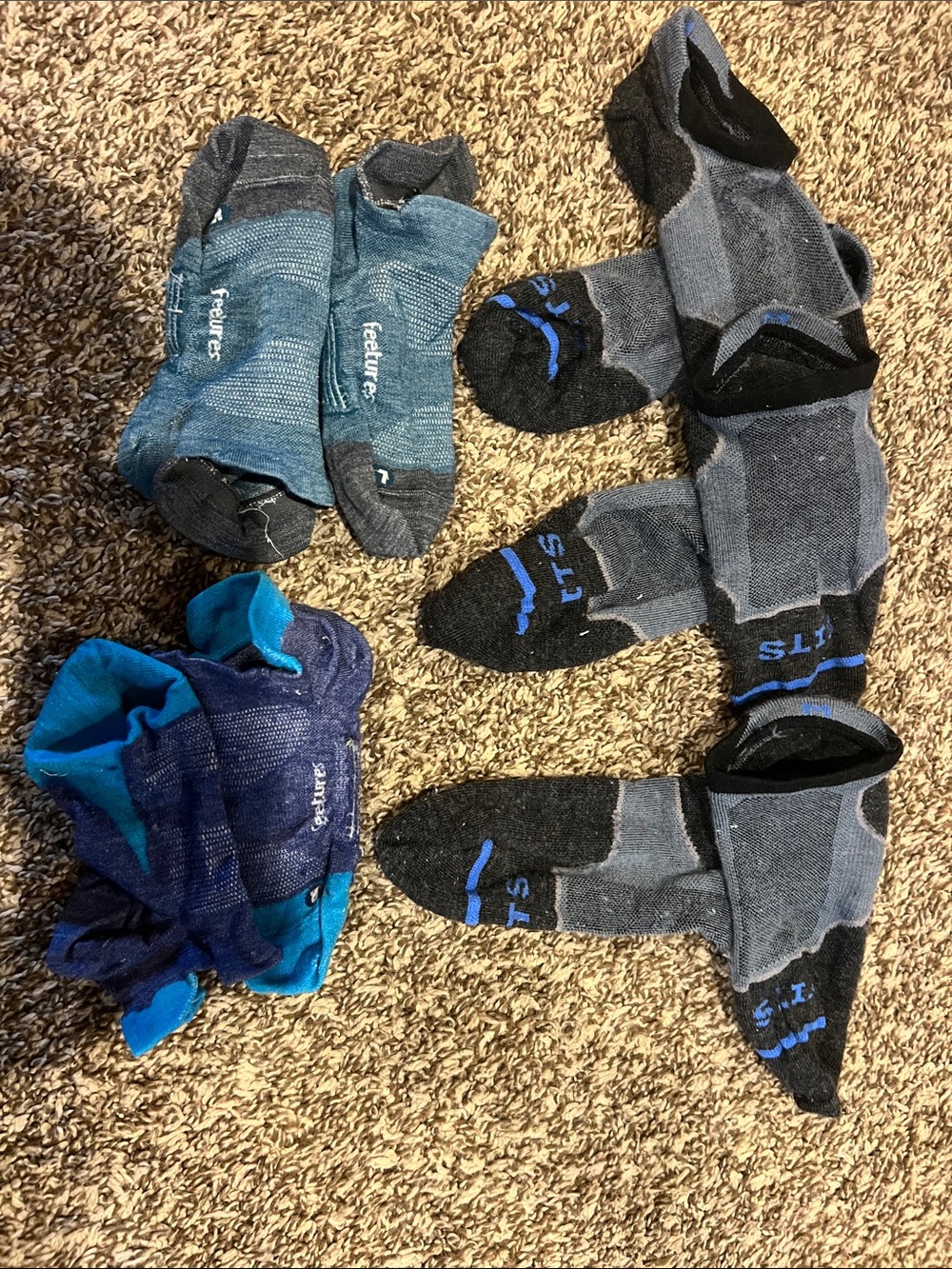 Women’s Athletic No-Show Cushioned Socks - Gray & Blue